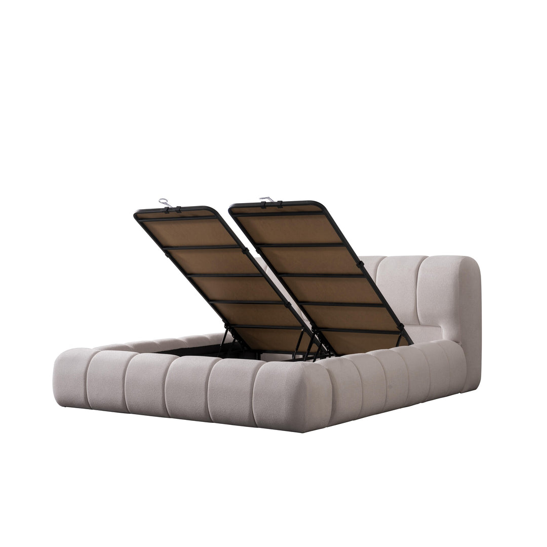 Boxspringbett Bubble in Beige 180 x 200 cm, mit Bettkasten