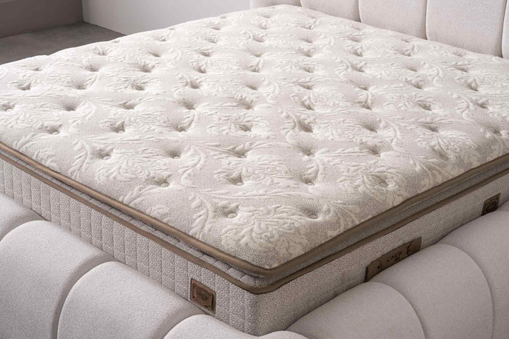 Boxspringbett Bubble in Beige 180 x 200 cm, mit Bettkasten