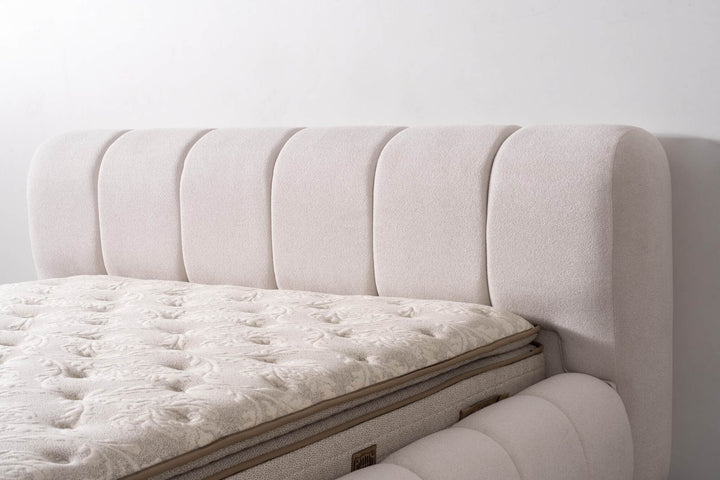 Boxspringbett Bubble in Beige 180 x 200 cm, mit Bettkasten