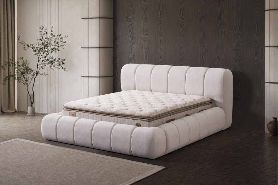 Boxspringbett Bubble in Beige 180 x 200 cm, mit Bettkasten