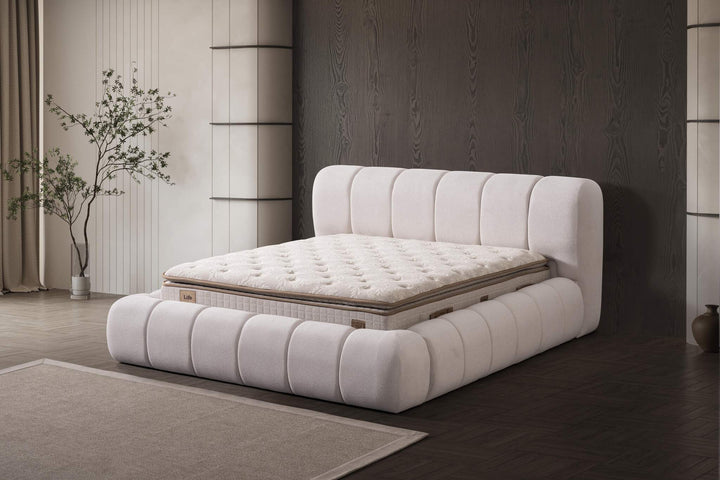 Boxspringbett Bubble in Beige 180 x 200 cm, mit Bettkasten