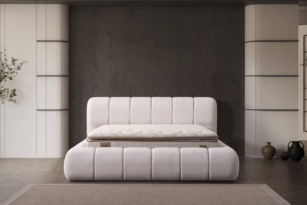 Boxspringbett Bubble in Beige 180 x 200 cm, mit Bettkasten
