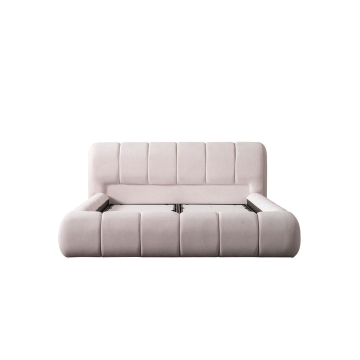 Boxspringbett Bubble in Beige 180 x 200 cm, mit Bettkasten