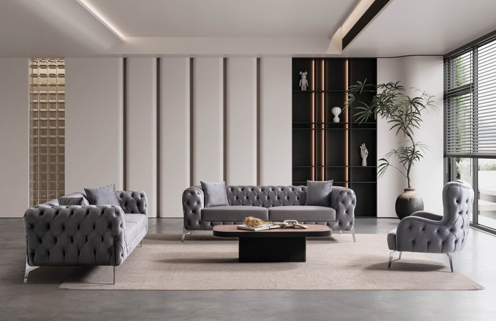 kilic Couchgarnitur 3-3-1 in Grau