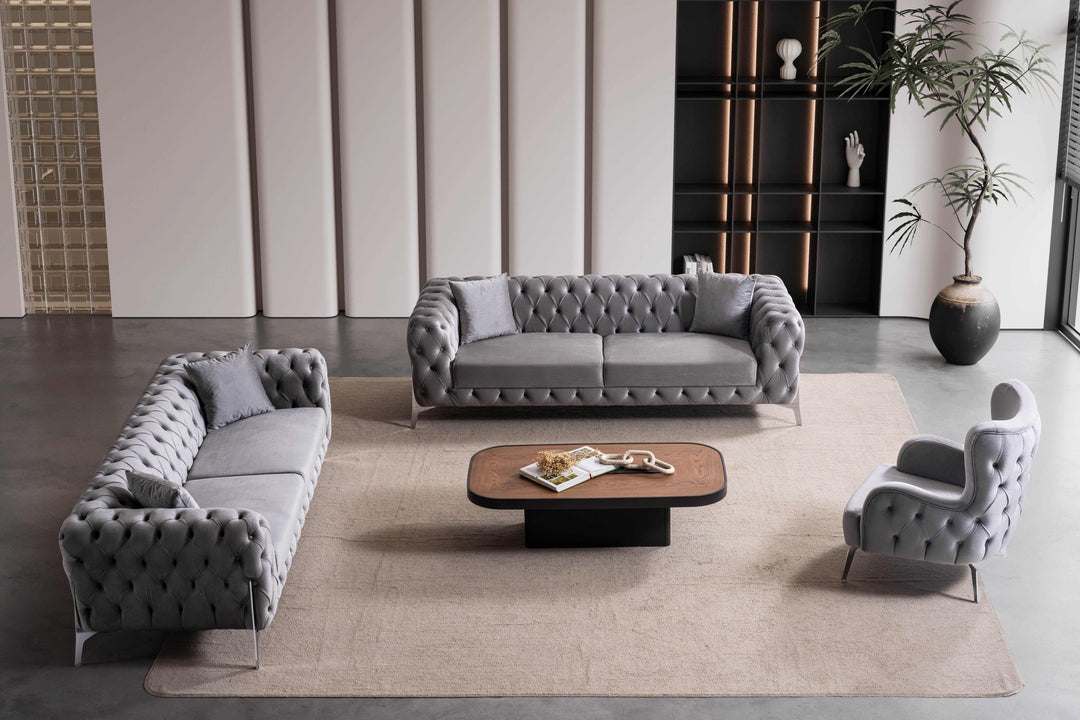 kilic Couchgarnitur 3-3-1 in Grau