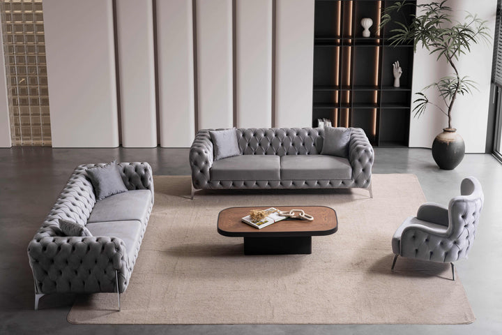 kilic Couchgarnitur 3-3-1 in Grau