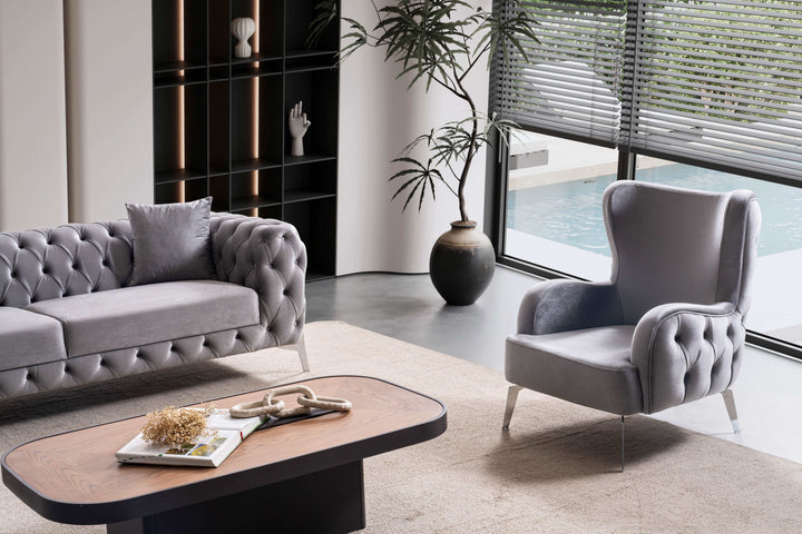 kilic Couchgarnitur 3-3-1 in Grau