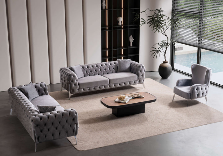 kilic Couchgarnitur 3-3-1 in Grau
