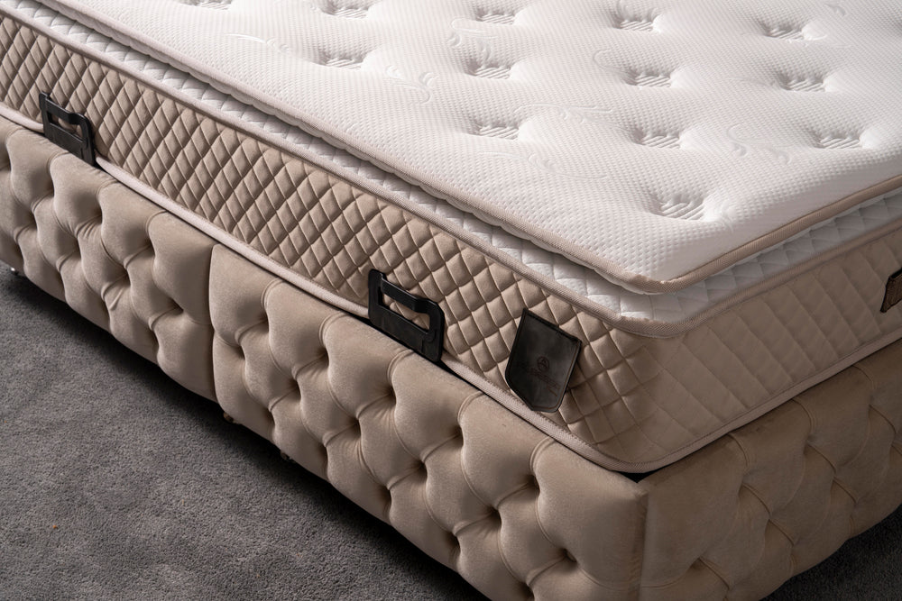 Piazza Boxspringbett mit Bettkasten 180x200 cm in Beige - home bedden