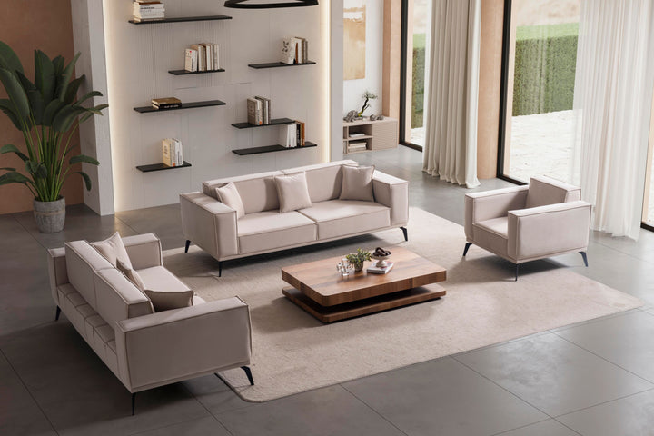 Pera Polstergarnitur 3-3-1 – Komfortables Sofa-Set mit Kissen - home bedden
