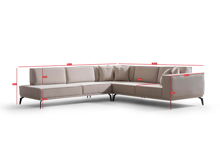 Ecksofa Pera L-Form, Bodenfreiheit 17 cm, inkl. Rückenverstellung - home bedden