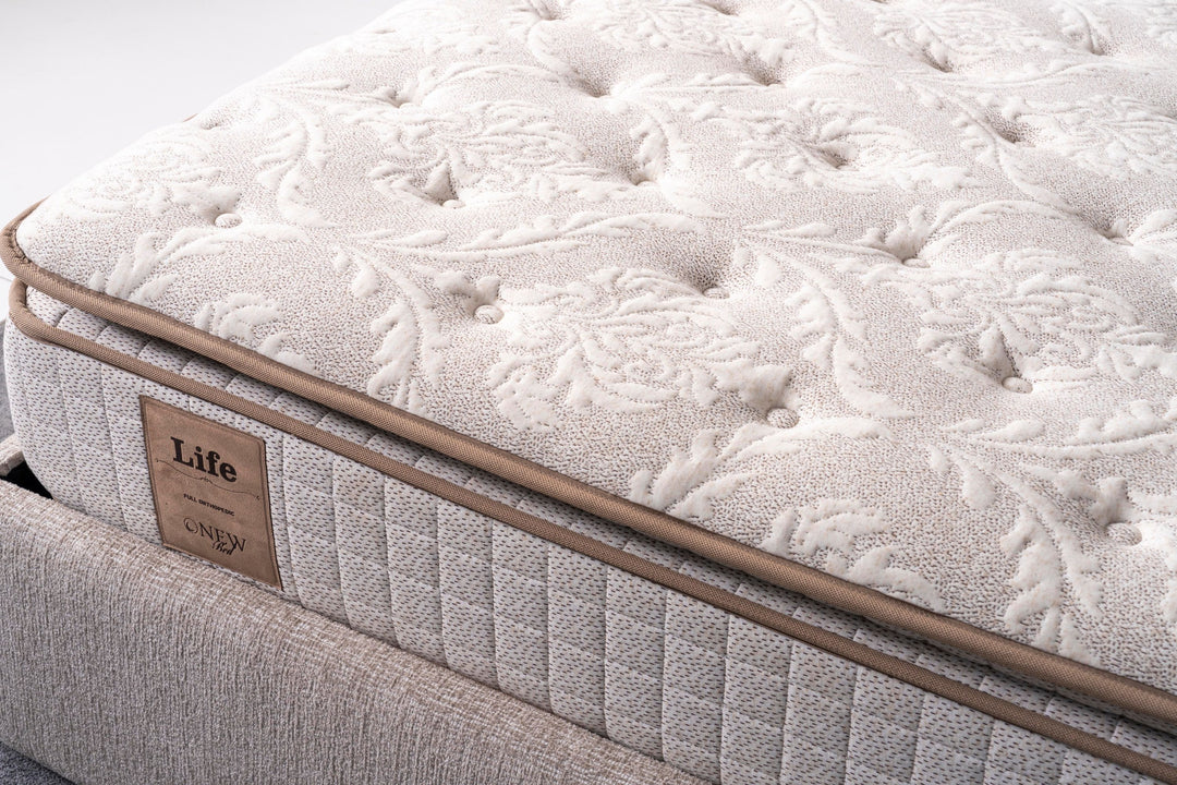 ALIN Boxspringbett 180 x 200 cm – Zeitloser Komfort mit Front-Stauraum in Beige