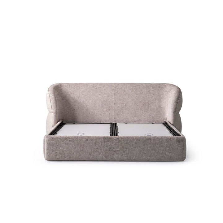 ALIN Boxspringbett 180 x 200 cm – Zeitloser Komfort mit Front-Stauraum in Beige