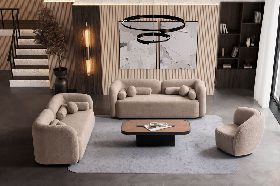 Sofagarnitur Luna 3-3-1 mit 12 Kissen – Modernes Sofa für Wohnzimmer