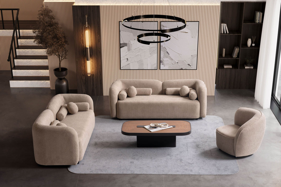 Sofagarnitur Luna 3-3-1 mit 12 Kissen – Modernes Sofa für Wohnzimmer