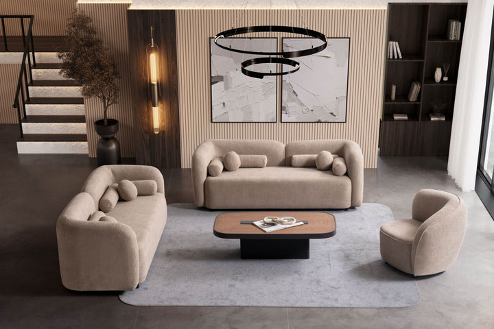 Sofagarnitur Luna 3-3-1 mit 12 Kissen – Modernes Sofa für Wohnzimmer
