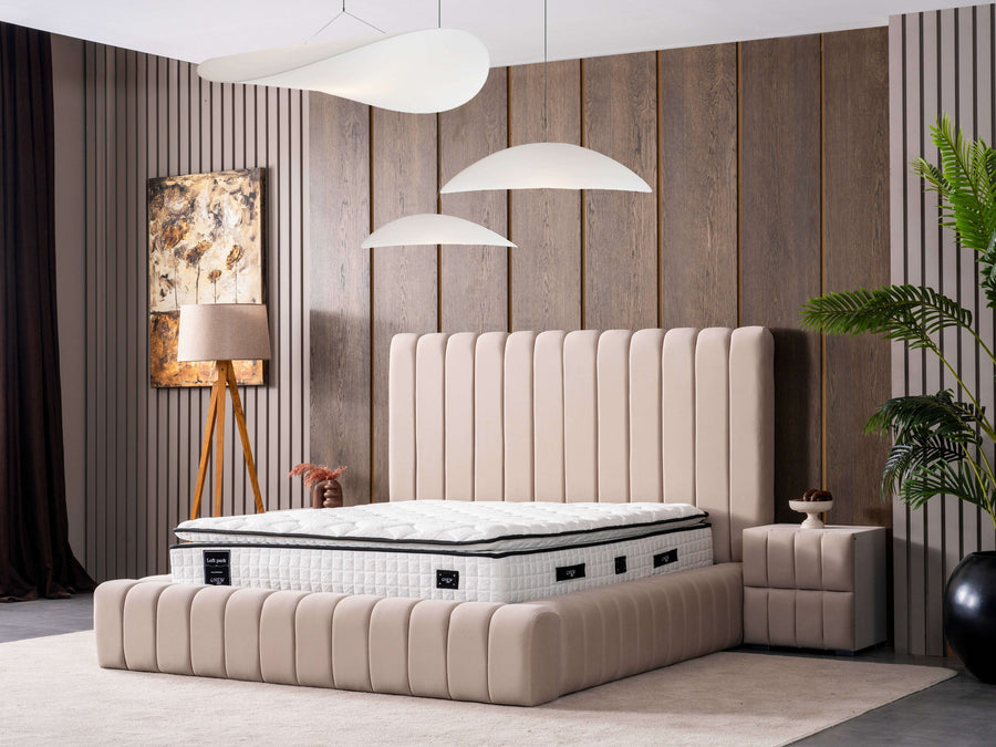 Eliza Boxspringbett 180x200 cm Beige mit praktischem Bettkasten – Luxus & Stauraum 82 