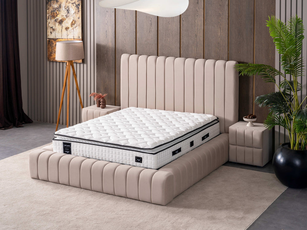 Eliza Boxspringbett 180x200 cm Beige mit praktischem Bettkasten – Luxus & Stauraum 82 