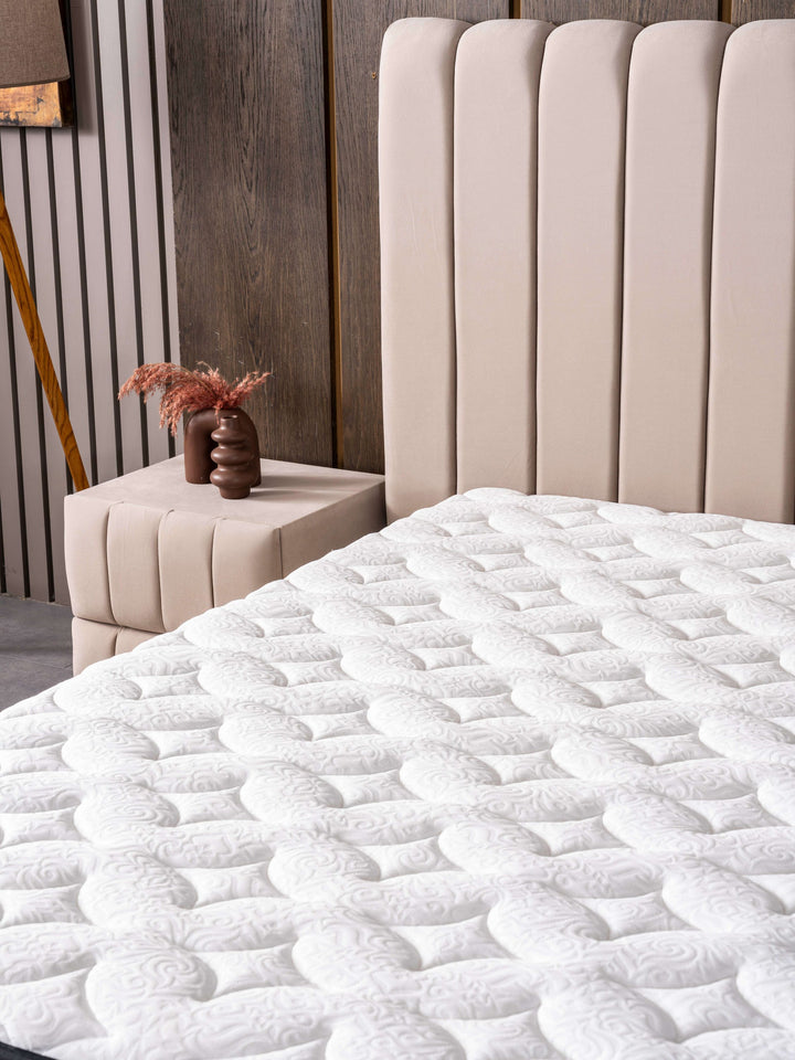 Eliza Boxspringbett 180x200 cm Beige mit praktischem Bettkasten – Luxus & Stauraum 82 