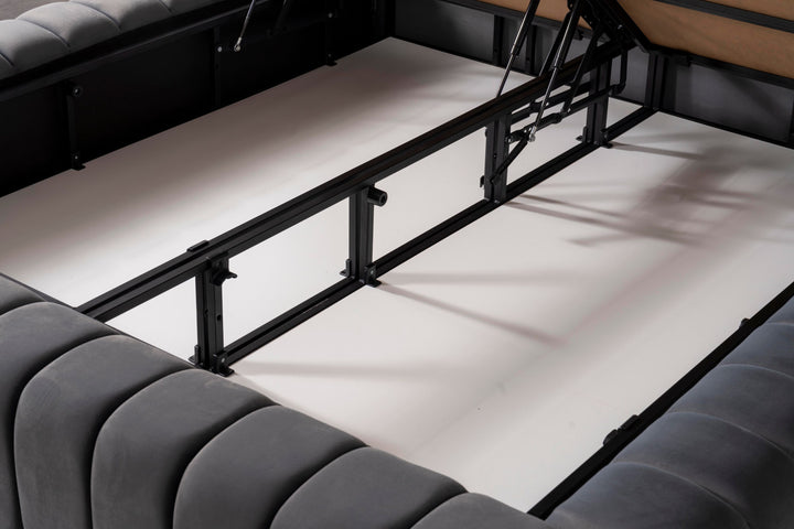 Eliza Komfort Boxspringbett 180x200 Grau mit Bettkasten – Luxus für Ihr Schlafzimmer