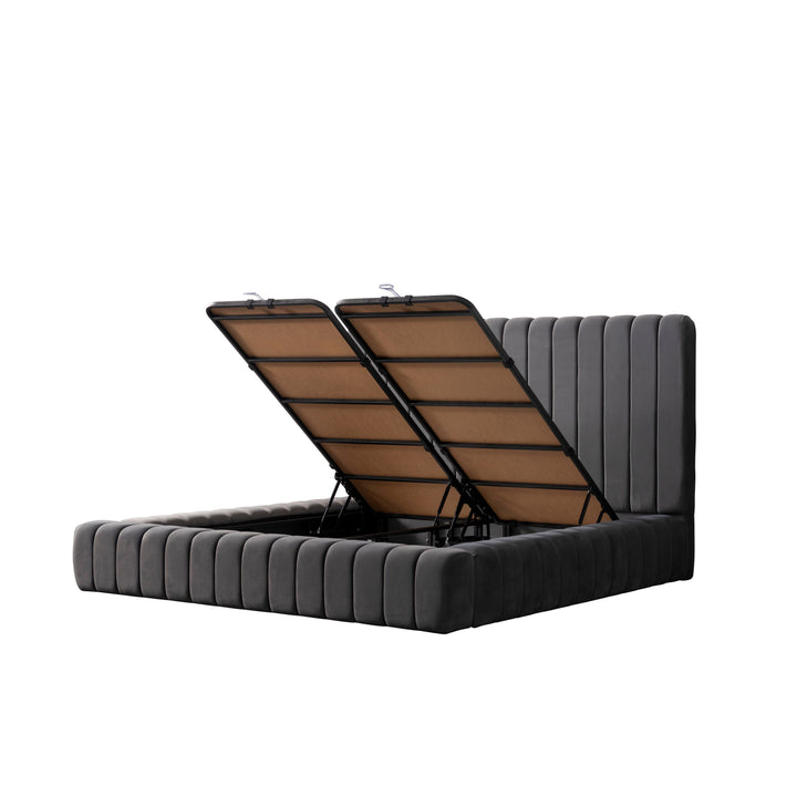 Eliza Komfort Boxspringbett 180x200 Grau mit Bettkasten – Luxus für Ihr Schlafzimmer