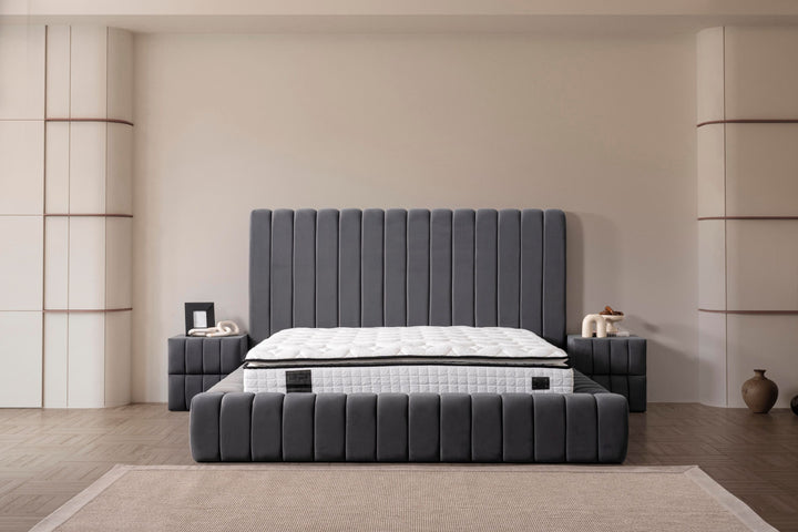 Eliza Komfort Boxspringbett 180x200 Grau mit Bettkasten – Luxus für Ihr Schlafzimmer