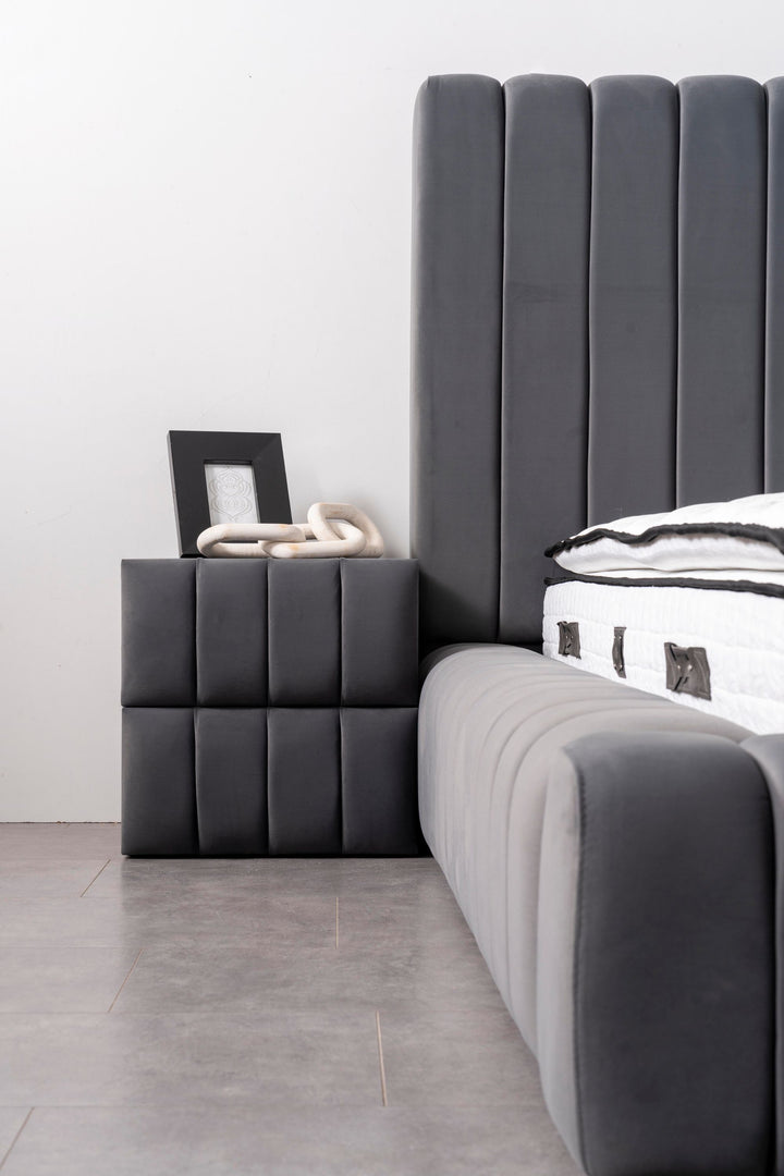 Eliza Komfort Boxspringbett 180x200 Grau mit Bettkasten – Luxus für Ihr Schlafzimmer