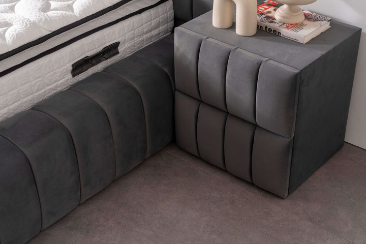 Eliza Komfort Boxspringbett 180x200 Grau mit Bettkasten – Luxus für Ihr Schlafzimmer