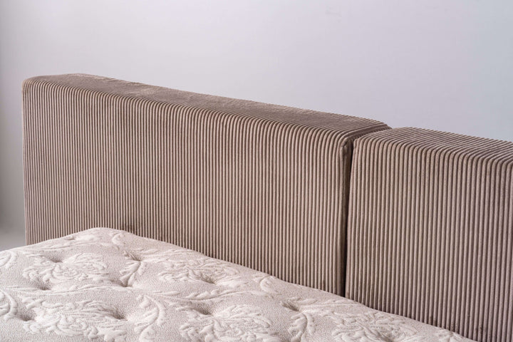 Loft Boxspringbett 160 x 200 cm – Kompakter Luxus mit Stauraum & Stil in Beige