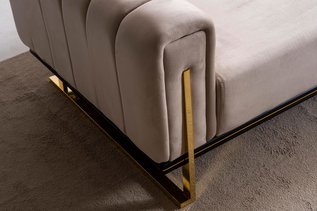 Paris Premium Couchgarnitur im eleganten 3-3-1 Design, beige - home bedden