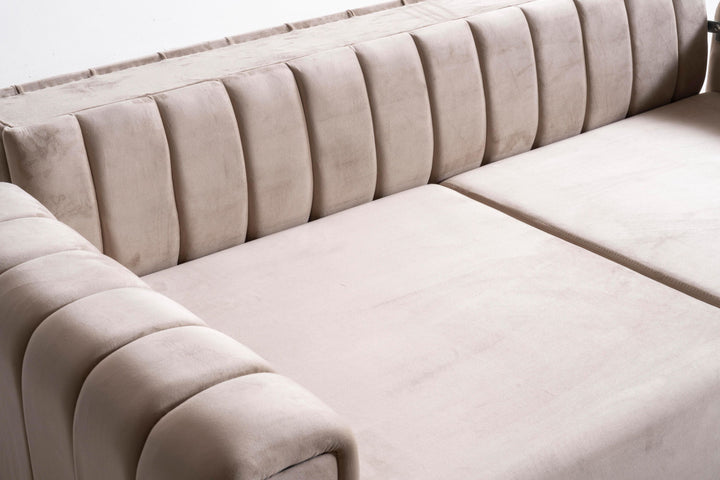 Paris Premium Couchgarnitur im eleganten 3-3-1 Design, beige - home bedden