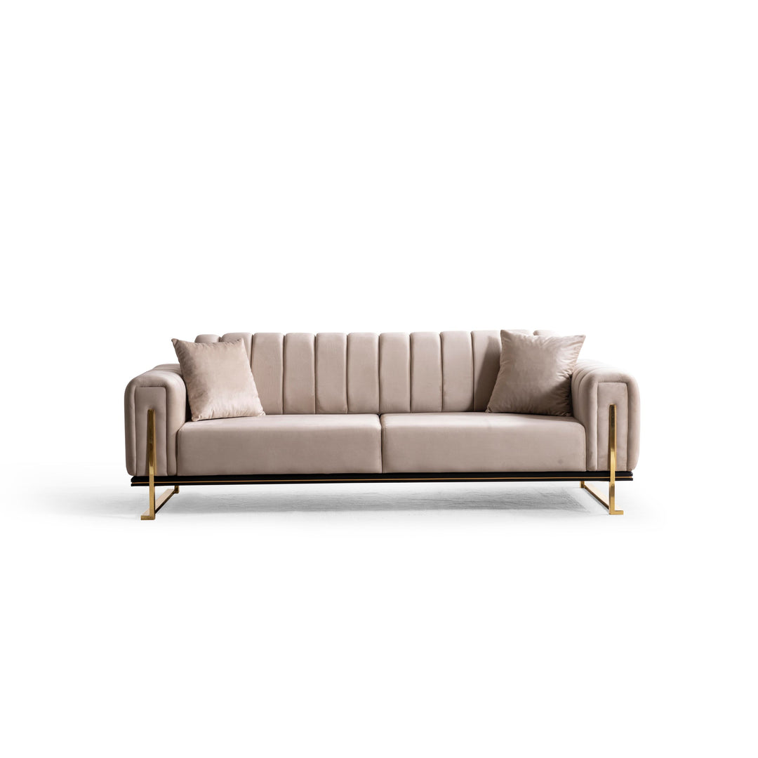 Paris Premium Couchgarnitur im eleganten 3-3-1 Design, beige - home bedden
