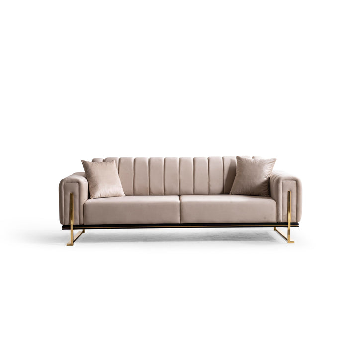 Paris Premium Couchgarnitur im eleganten 3-3-1 Design, beige - home bedden