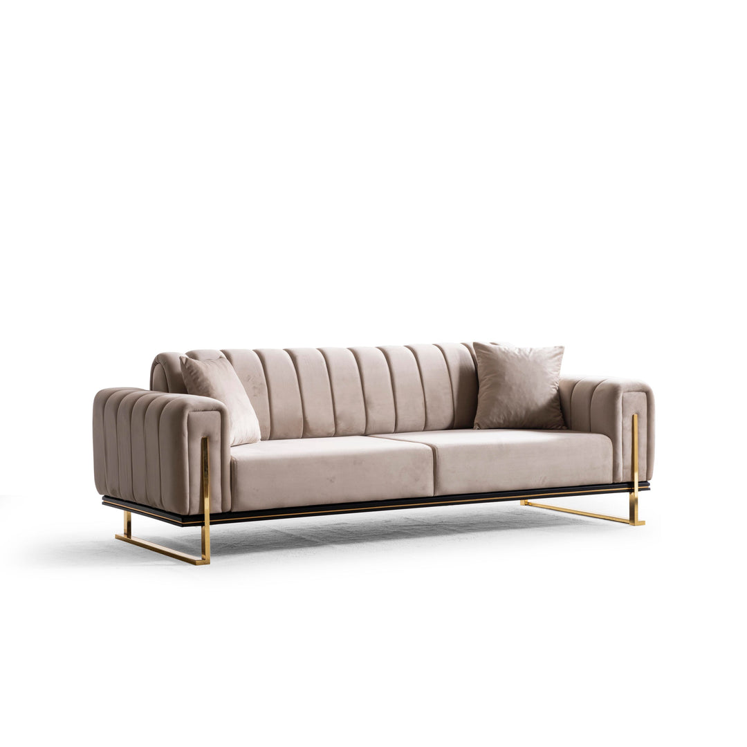 Paris Premium Couchgarnitur im eleganten 3-3-1 Design, beige - home bedden