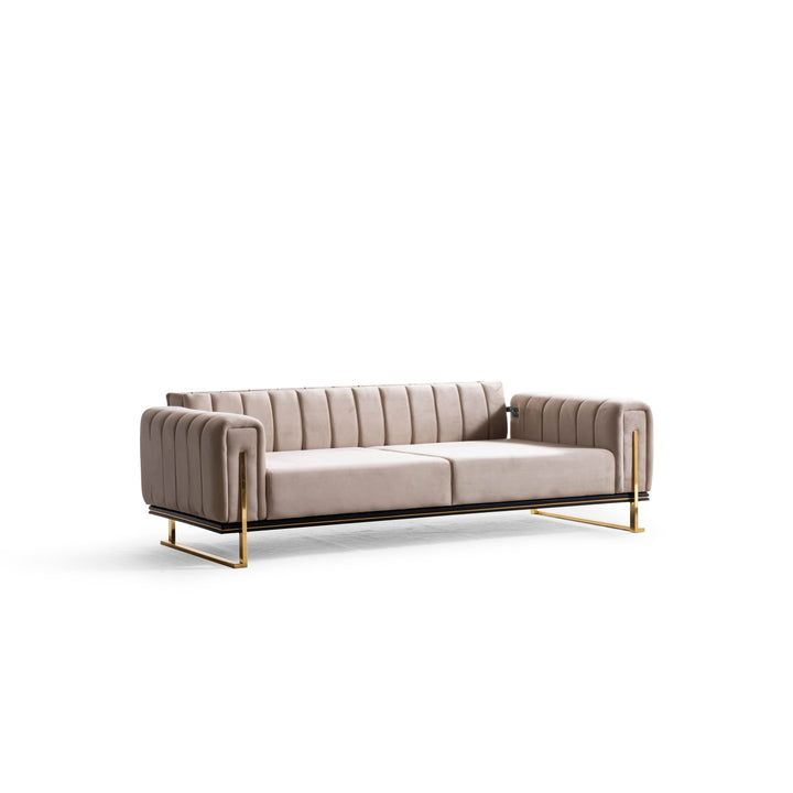 Paris Premium Couchgarnitur im eleganten 3-3-1 Design, beige - home bedden