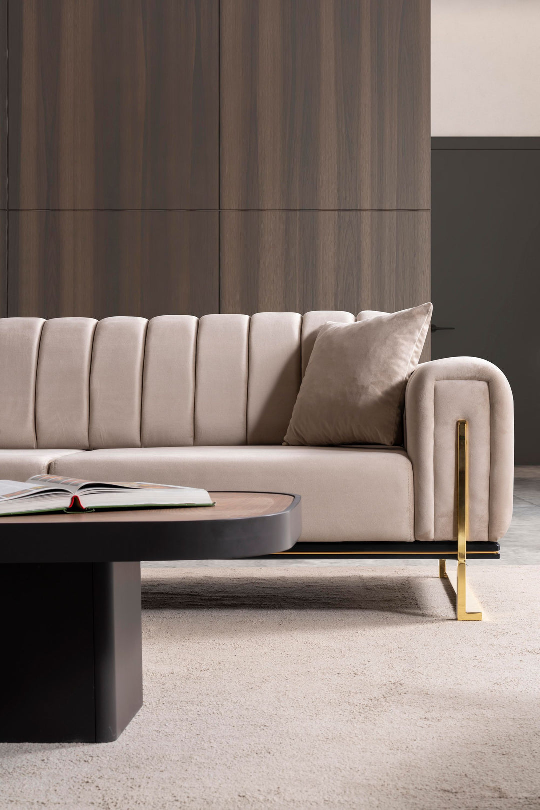 Paris Premium Couchgarnitur im eleganten 3-3-1 Design, beige - home bedden