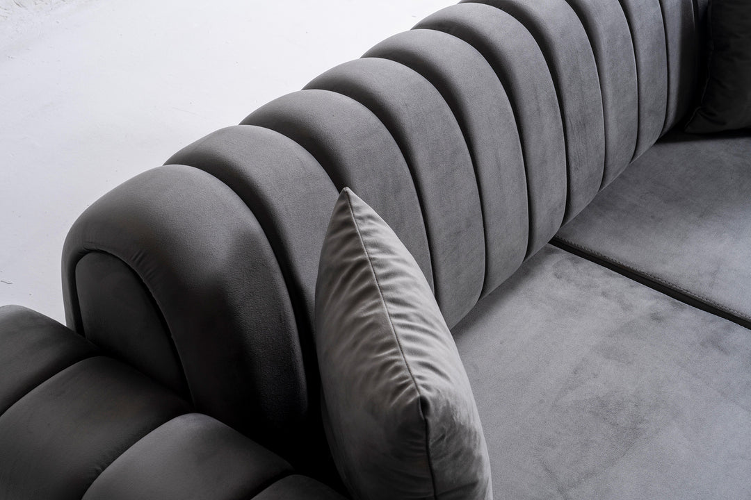 Terrasson Couchgarnitur 3-3-1 in Grau – Stilvolles Sofa-Set für modernes Wohnen - home bedden