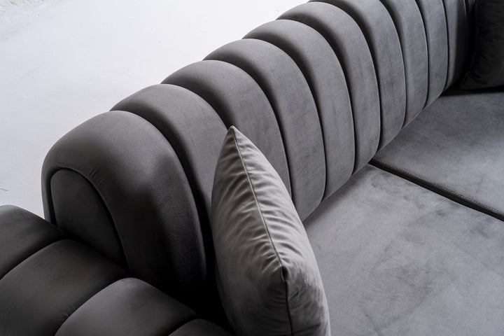 Terrasson Couchgarnitur 3-3-1 in Grau – Stilvolles Sofa-Set für modernes Wohnen - home bedden