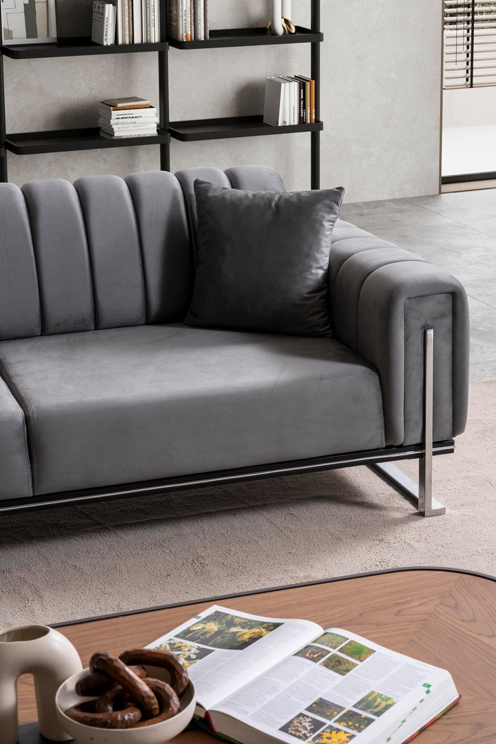 Terrasson Couchgarnitur 3-3-1 in Grau – Stilvolles Sofa-Set für modernes Wohnen - home bedden