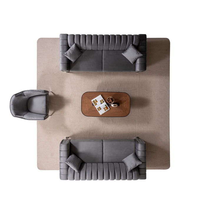 Terrasson Couchgarnitur 3-3-1 in Grau – Stilvolles Sofa-Set für modernes Wohnen - home bedden