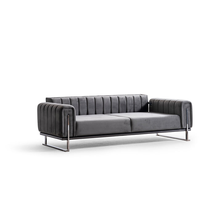 Paris Premium Couchgarnitur 3-3-1 in Grau - home bedden