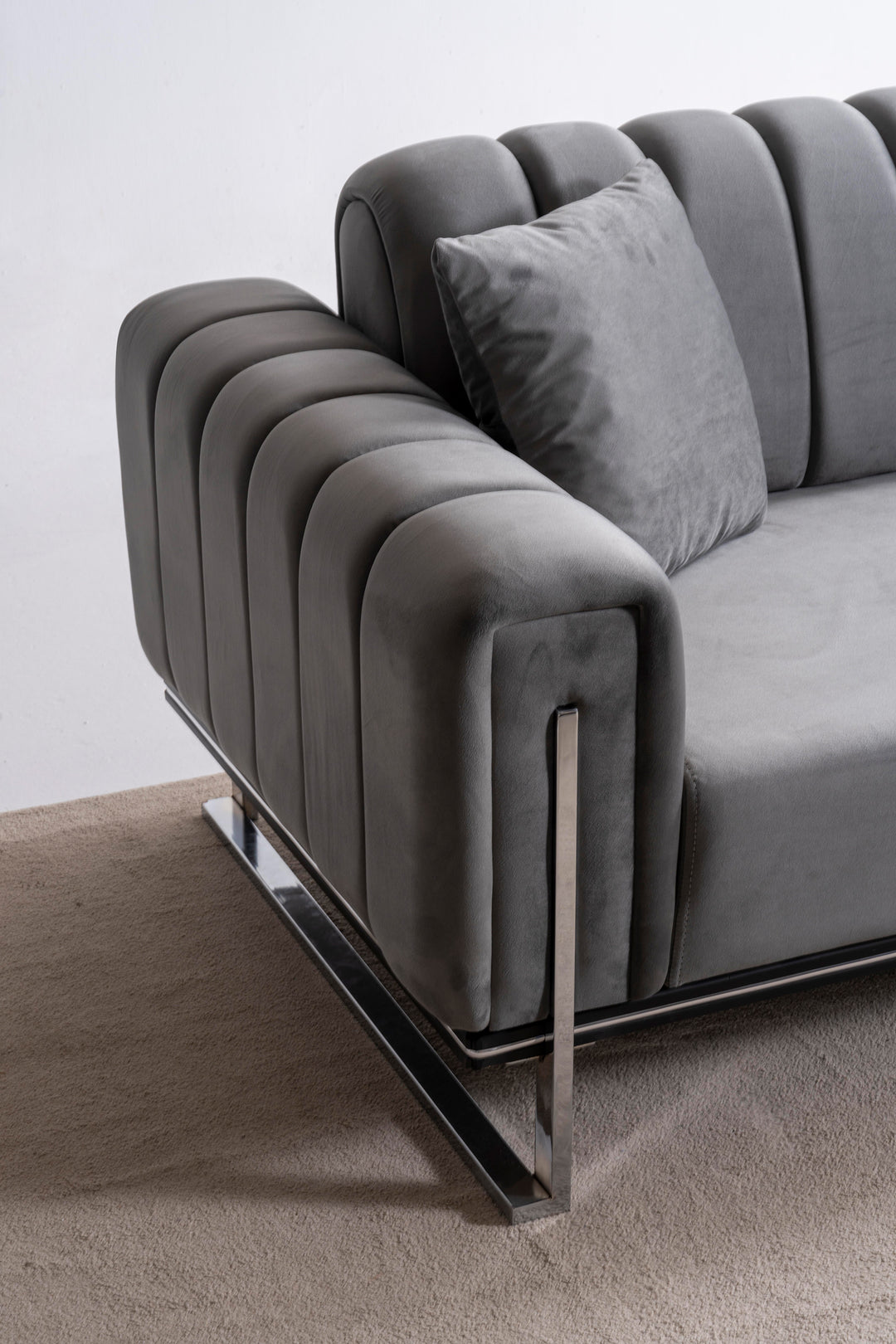 Paris Premium Couchgarnitur 3-3-1 in Grau - home bedden