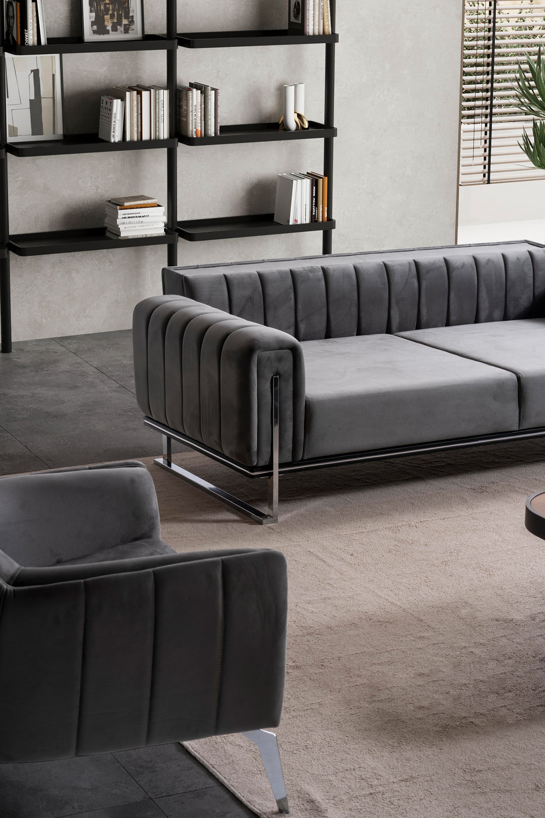 Terrasson Couchgarnitur 3-3-1 in Grau – Stilvolles Sofa-Set für modernes Wohnen - home bedden
