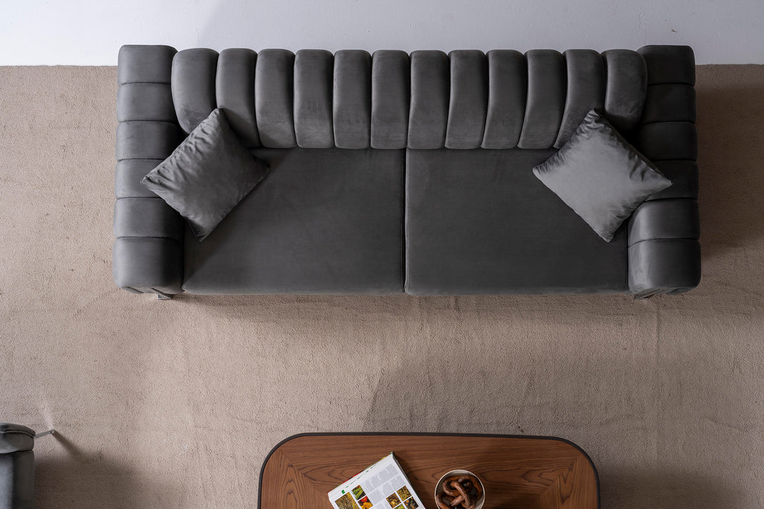 Terrasson Couchgarnitur 3-3-1 in Grau – Stilvolles Sofa-Set für modernes Wohnen - home bedden